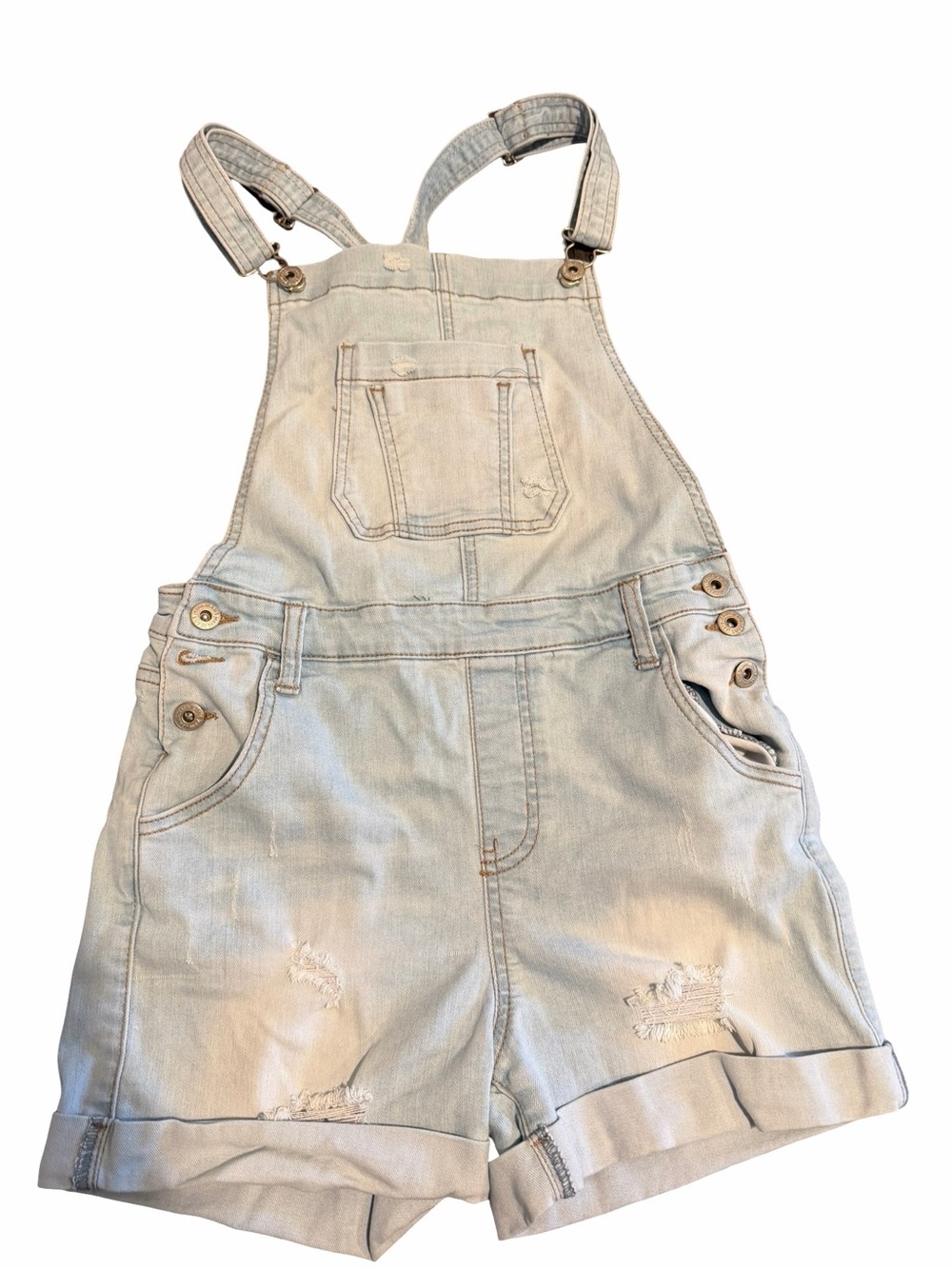 Vintage Elite jeans Light Wash Denim Short Overalls